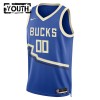 Barn Milwaukee Bucks Tröja Skräddarsydda Nike 2024-25 City Edition Blå Swingman
